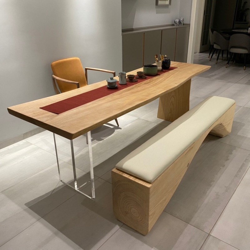 Office Furniture Modern - Nordischer Massivholz-Acryl-Schwebetisch, moderner, einfacher Schreibtisch für