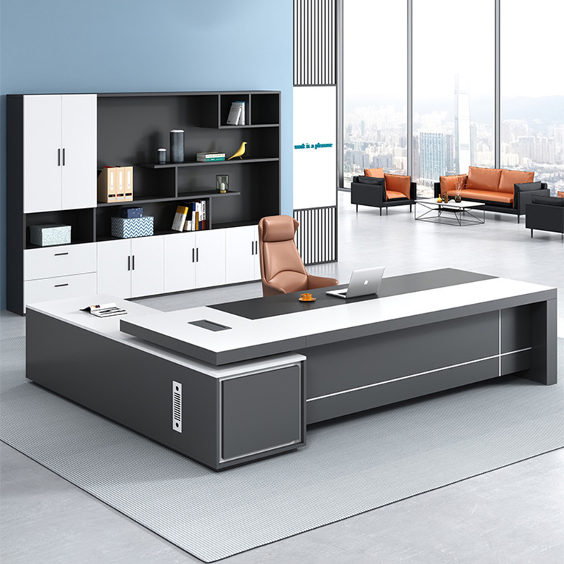 Xh Office Furniture - Weißes Stuhl- und Tisch-Set, Manager-Sessel, einfache