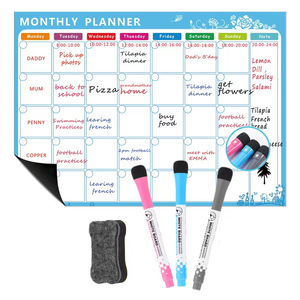 1 Set Magnetischer Kühlschrank – Magnetic Whiteboard Calendar Bewertung und Preis