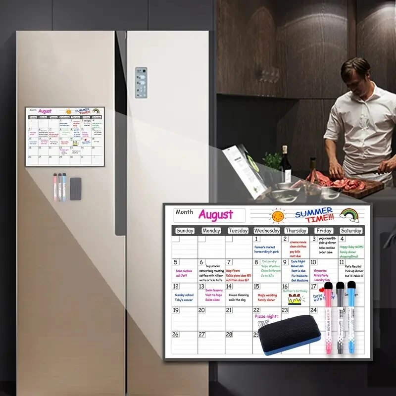 1 Set Magnetischer Kühlschrank – Magnetic Whiteboard Calendar Bewertung und Preis